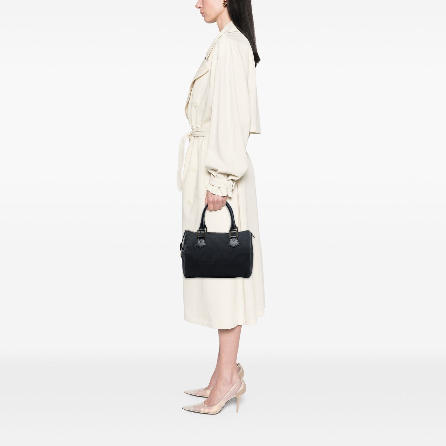Fendi Zucca Canvas Boston Bag
