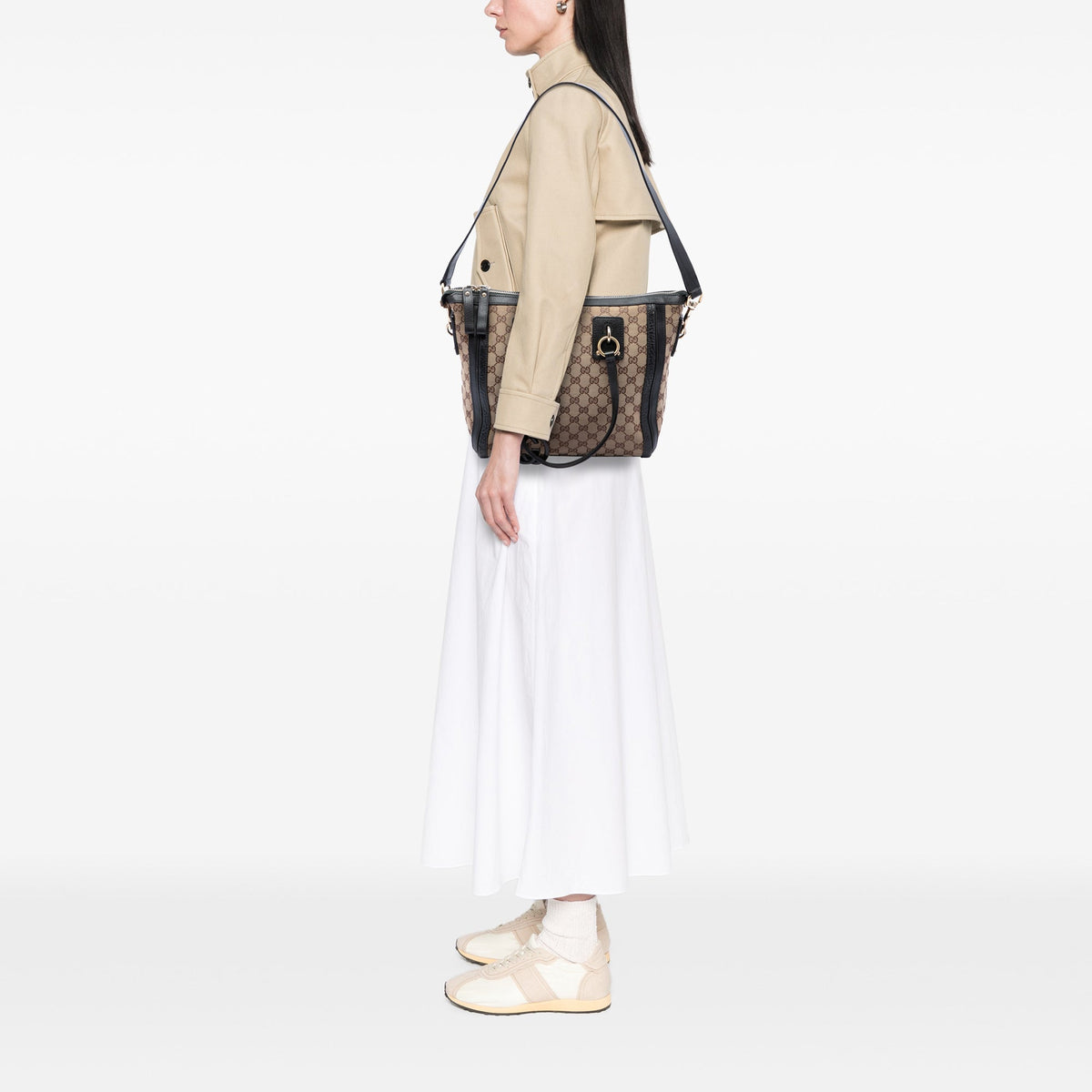 Gucci Medium GG Canvas Charm Satchel