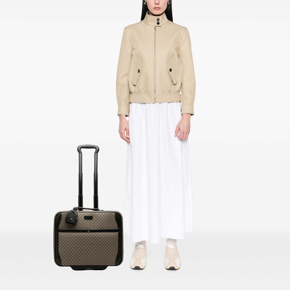 Gucci Diamante Coated Canvas Carry On Trolley — Beige