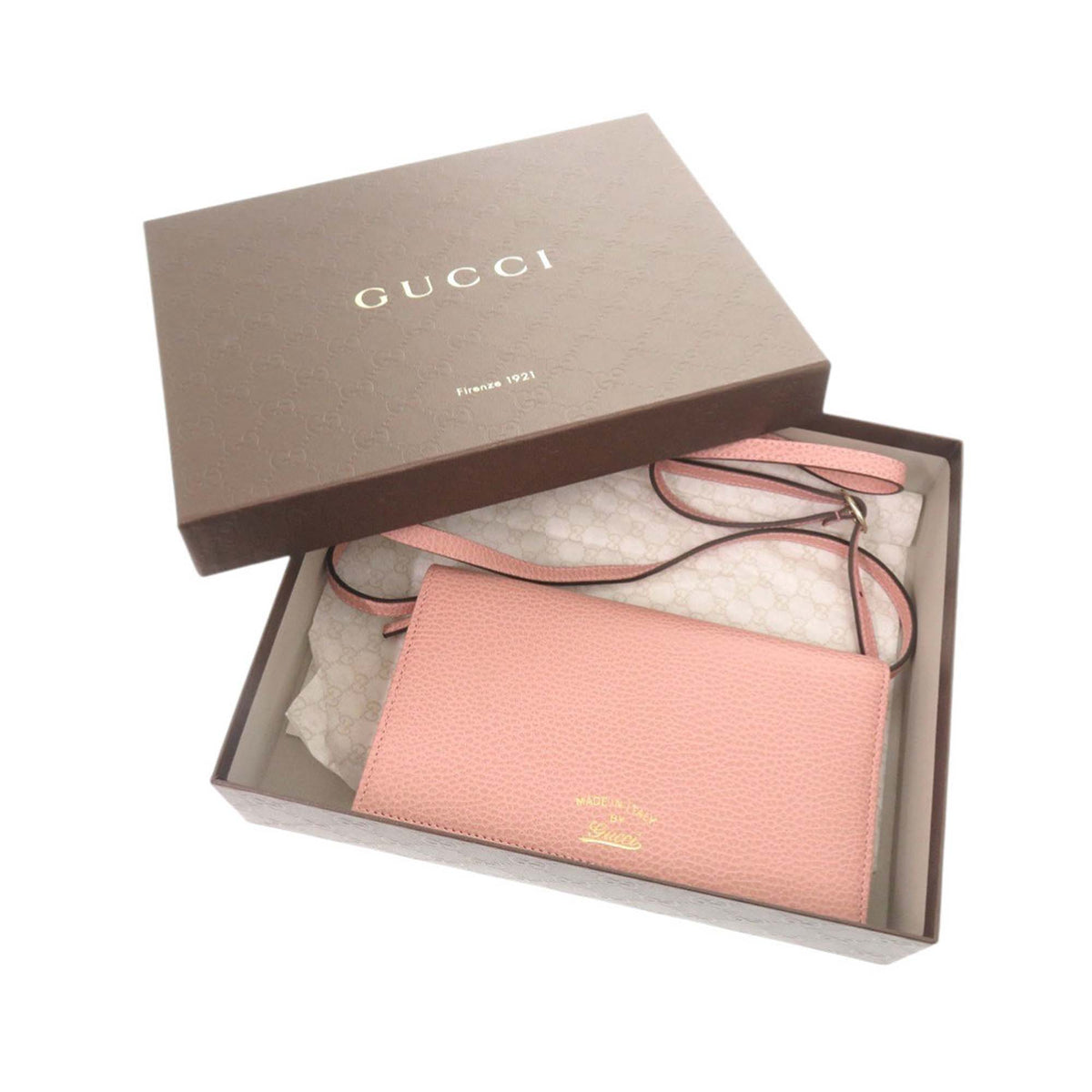 Gucci Dollar Calfskin Swing Wallet On Strap