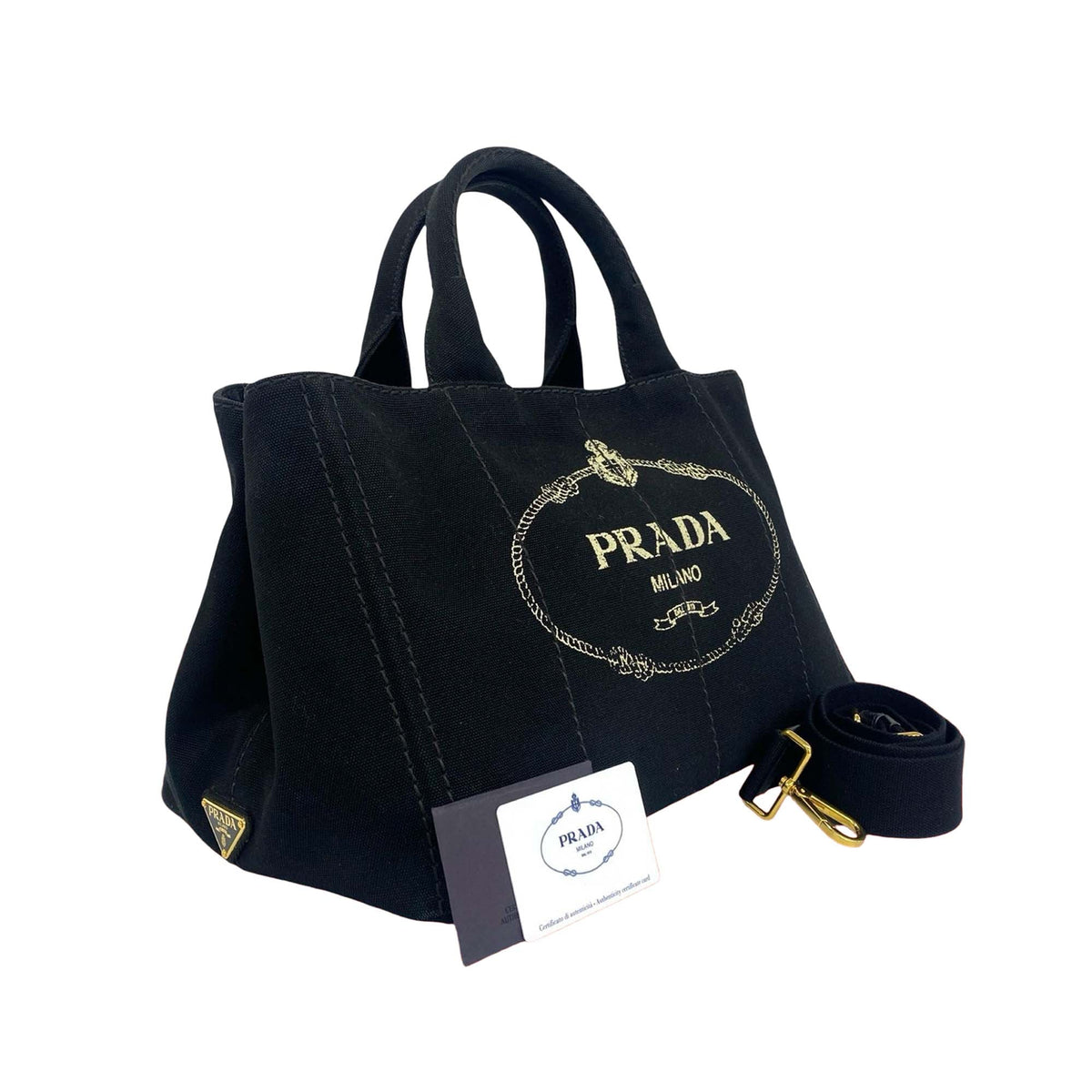 Prada Small Canvas Canapa Logo Tote