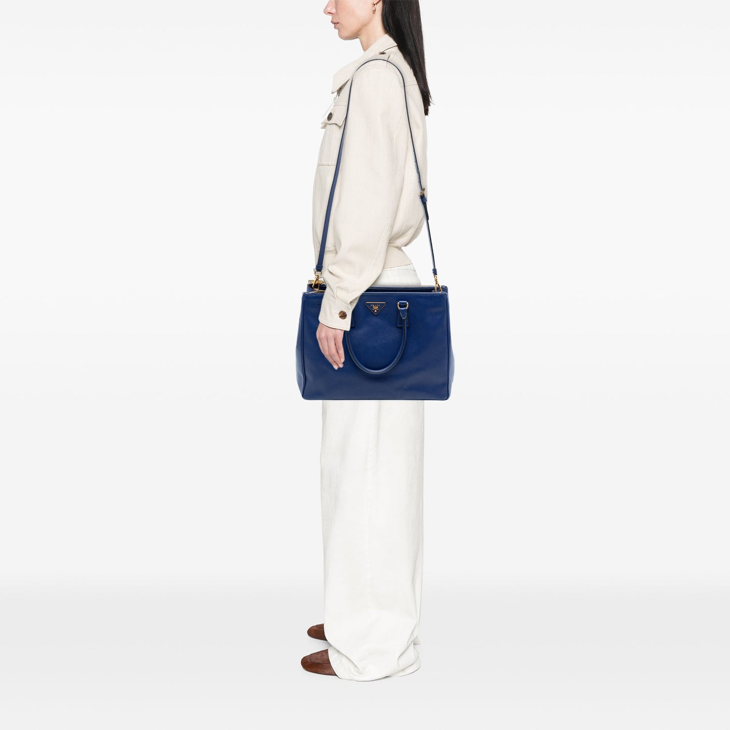 Prada Large Saffiano Lux Galleria Double Zip Tote