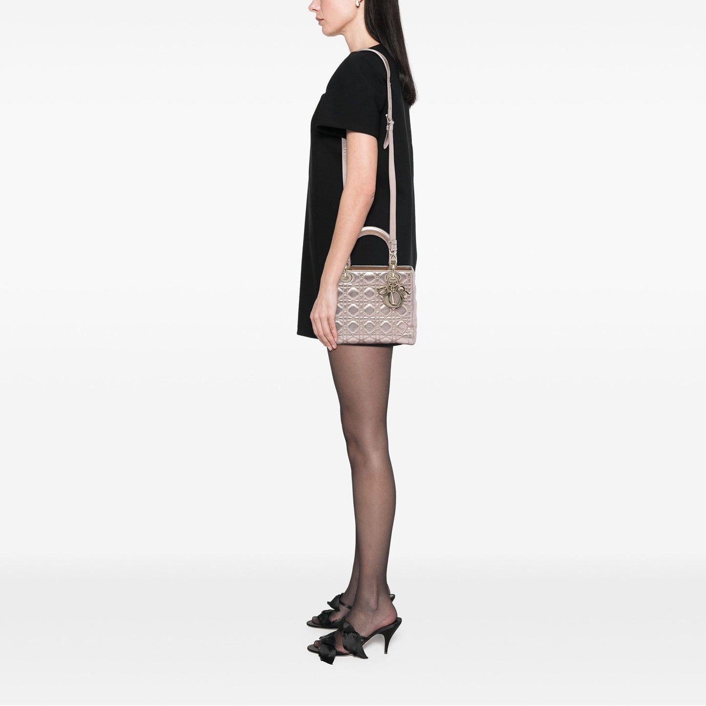Dior Medium Metallic Lambskin Cannage Lady Dior