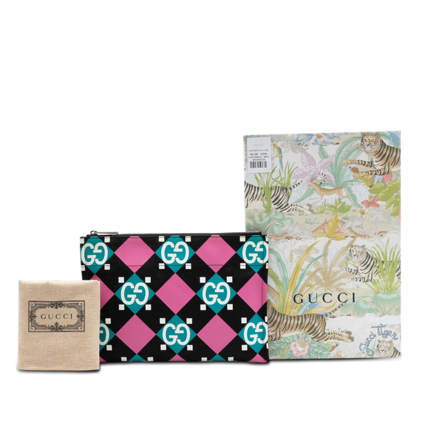 Gucci Jumbo GG Canvas Geometric Print Clutch