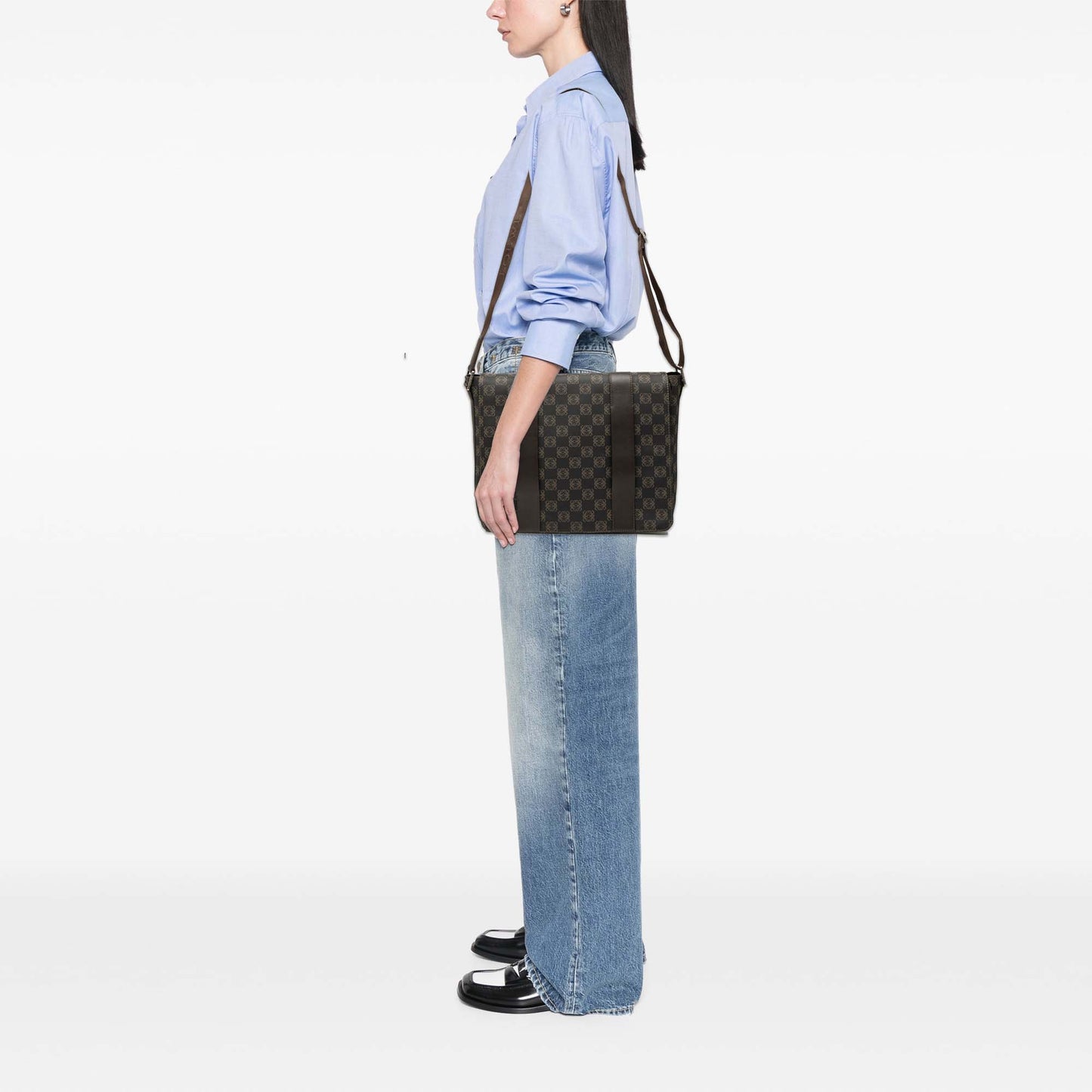 LOEWE Anagram Coated Canvas Flap Crossbody
