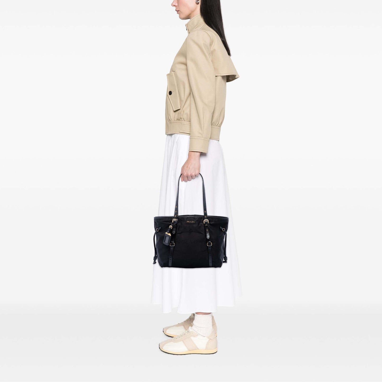 Prada Tessuto Canapa Logo Tote