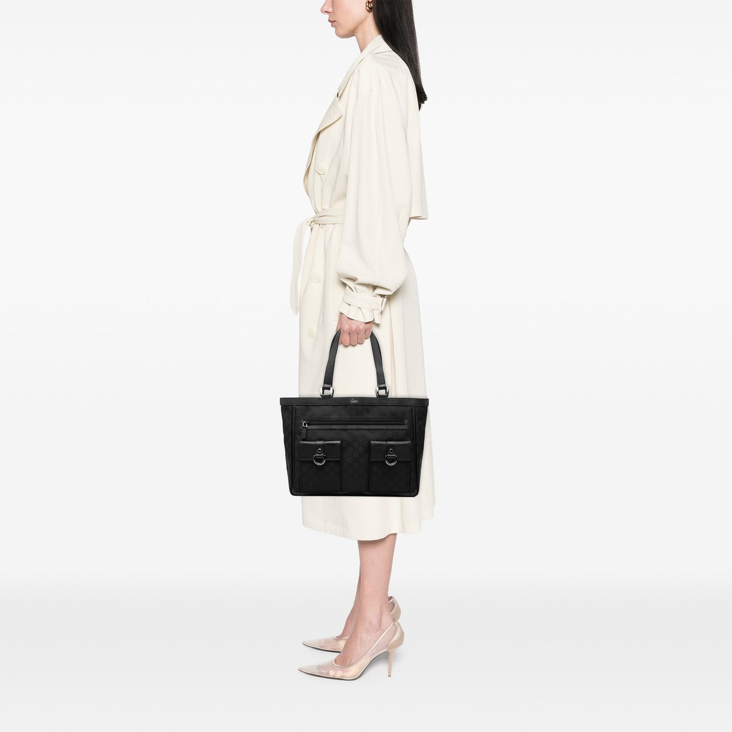 Gucci GG Nylon Abbey D Ring Pocket Tote