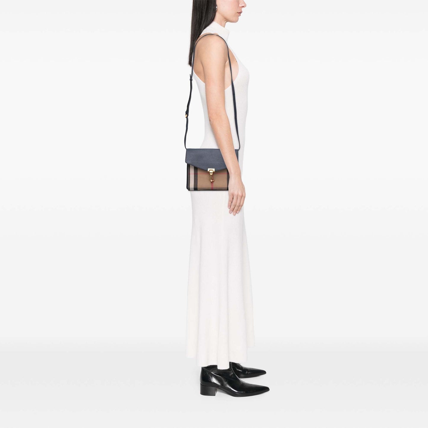Burberry House Check Canvas and Leather Derby Macken Crossbody