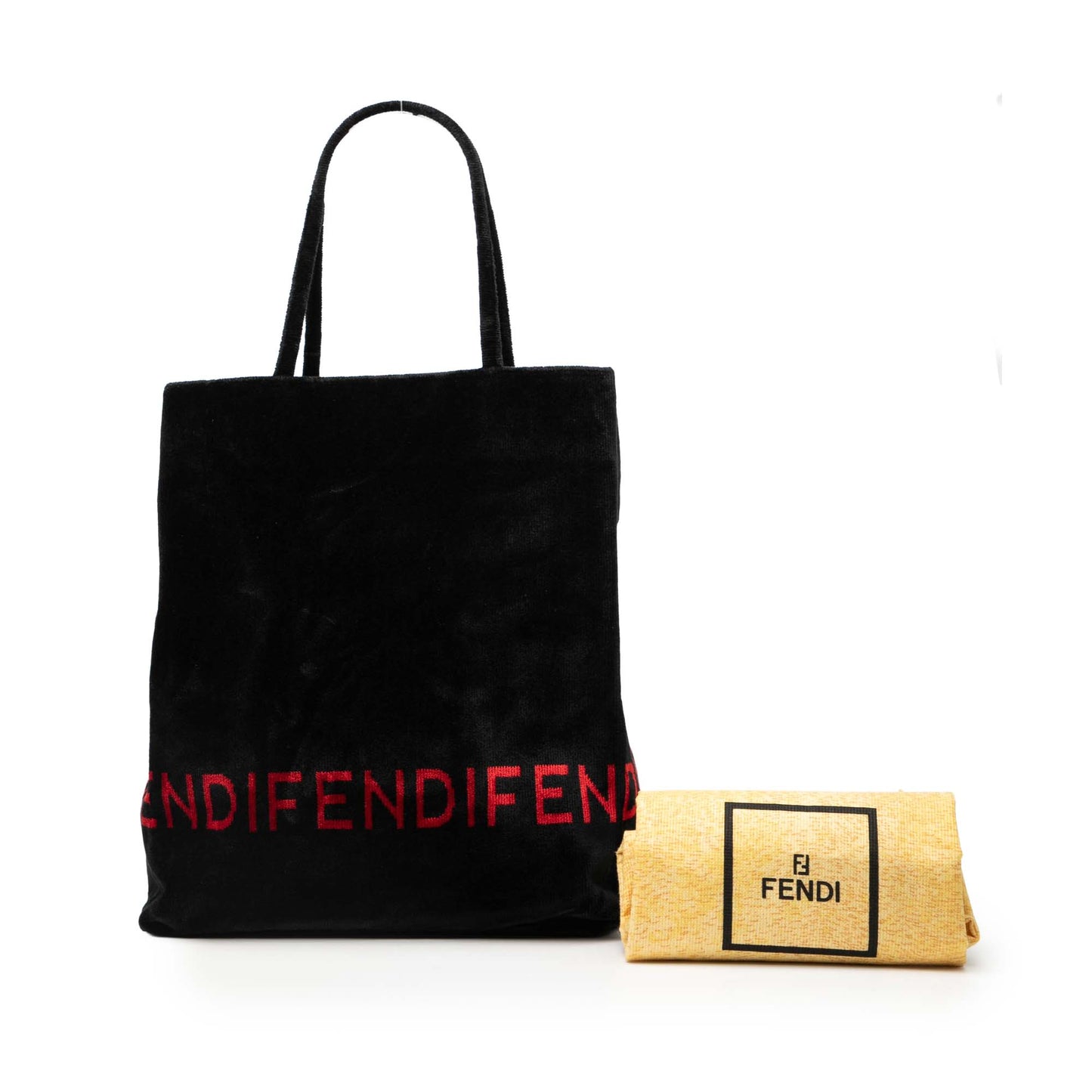 Fendi Velour Logo Tote