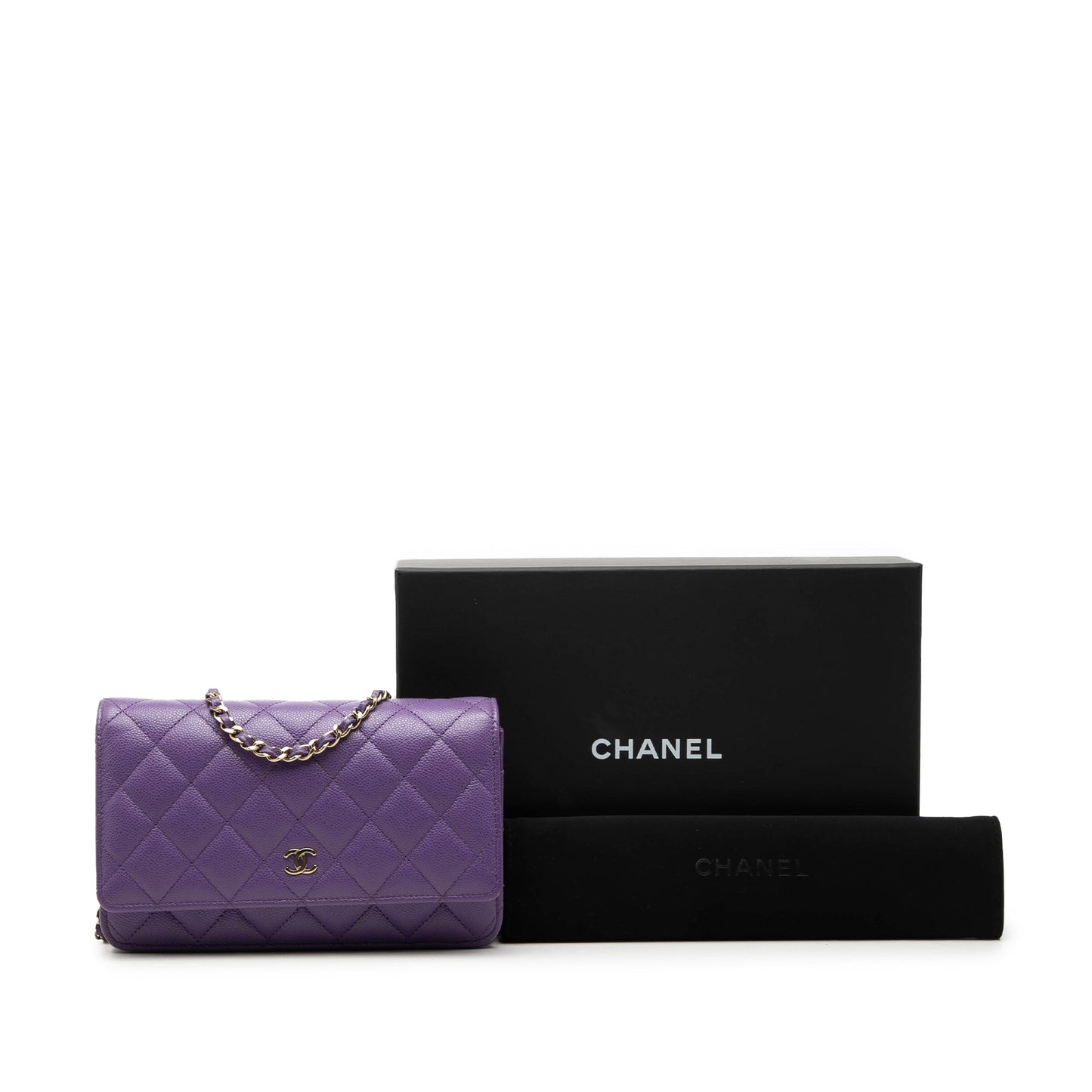 Chanel CC Quilted Caviar Wallet on Chain