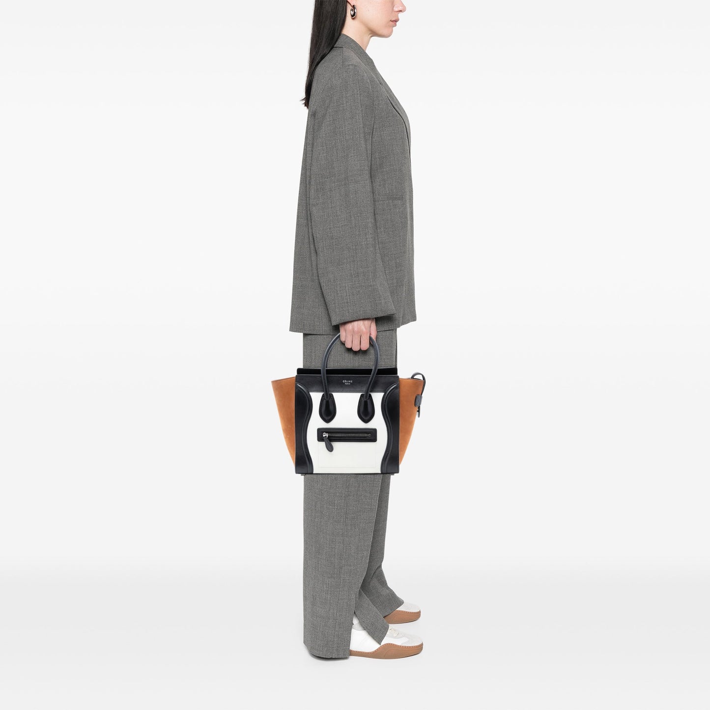 Celine Micro Tricolor Nubuck and Calfskin Luggage Tote