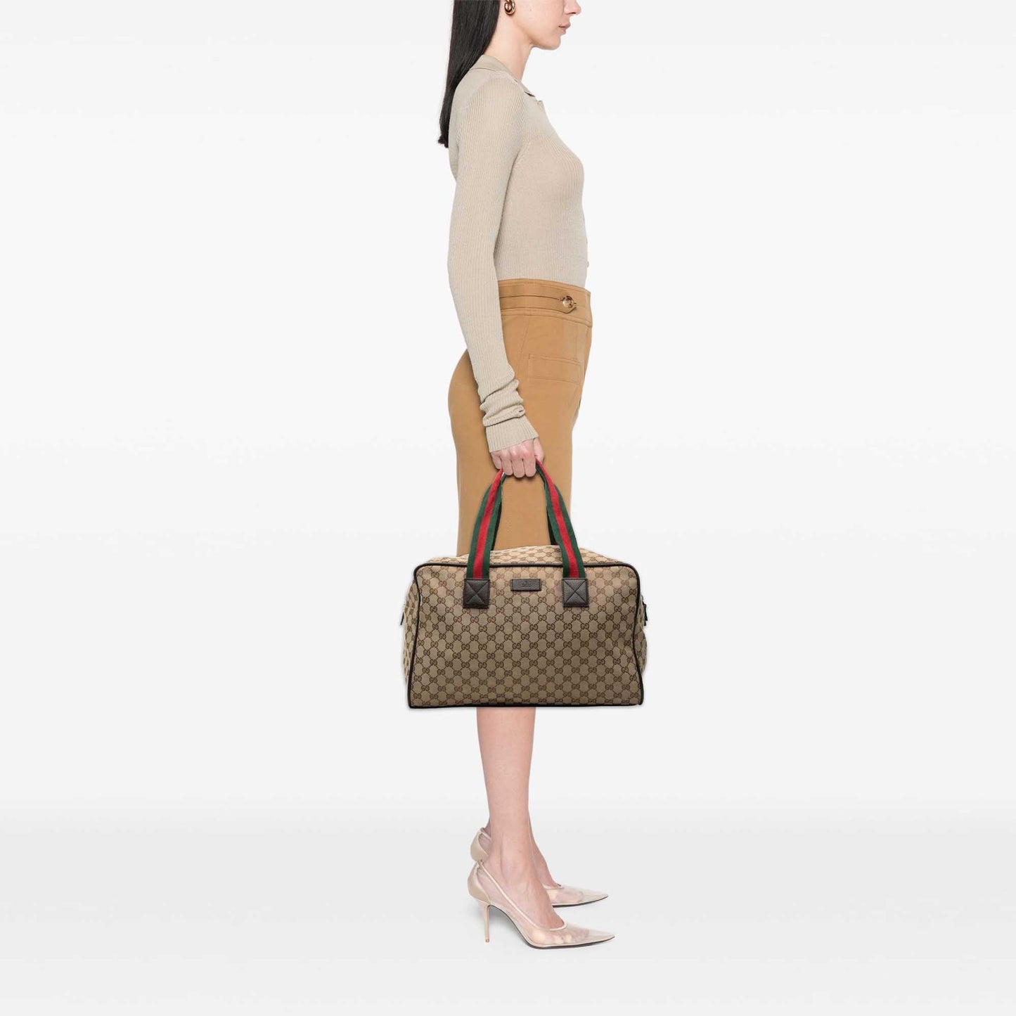 Gucci GG Canvas Web Duffle Bag