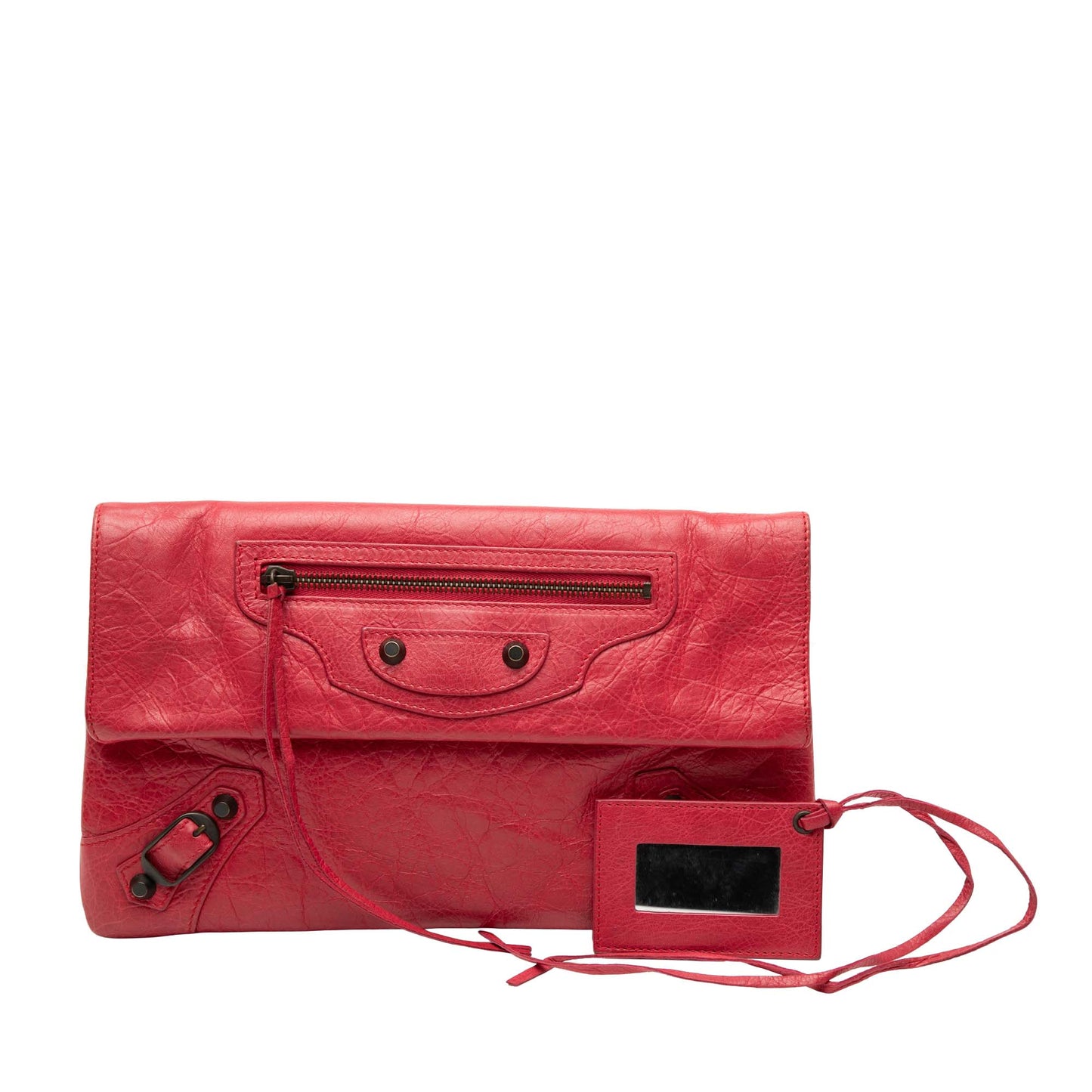 Balenciaga Lambskin Motocross Classic Envelope Clutch