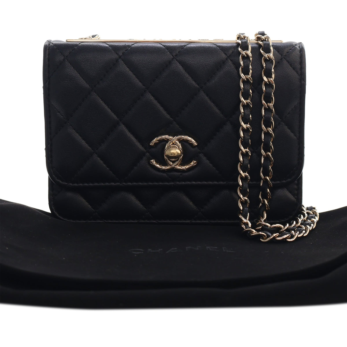 Chanel Mini Quilted Lambskin Trendy CC Wallet On Chain