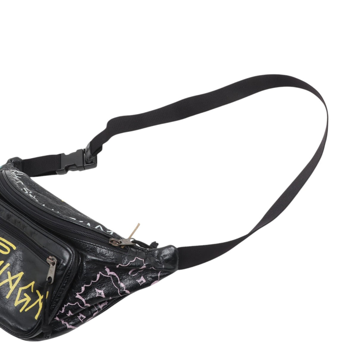 Balenciaga Medium Graffiti Explorer Belt Bag — Black