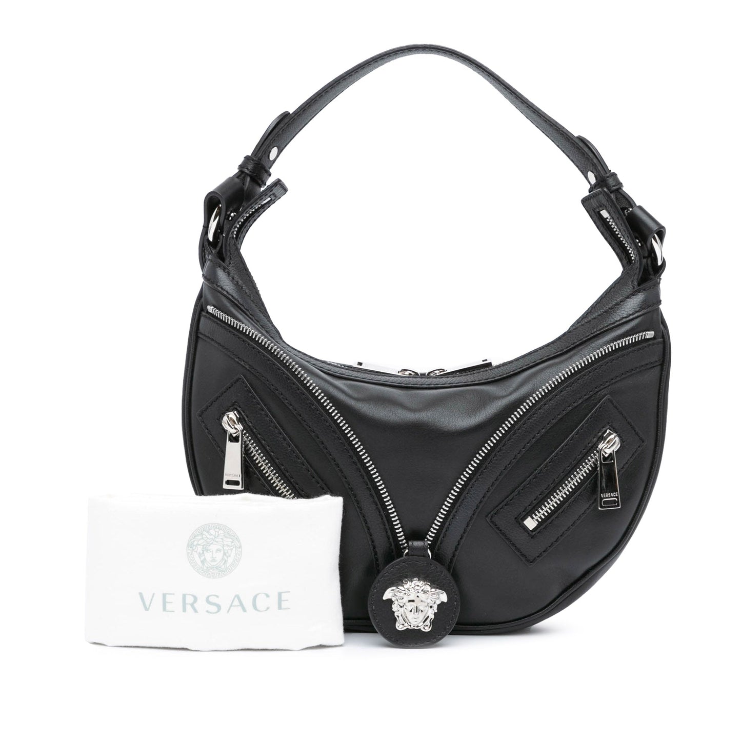 Versace Small Leather Repeat Satchel