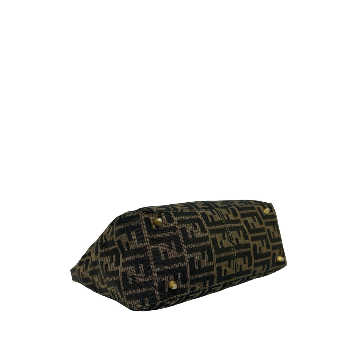 Fendi Zucca Canvas Handle Tote — Brown