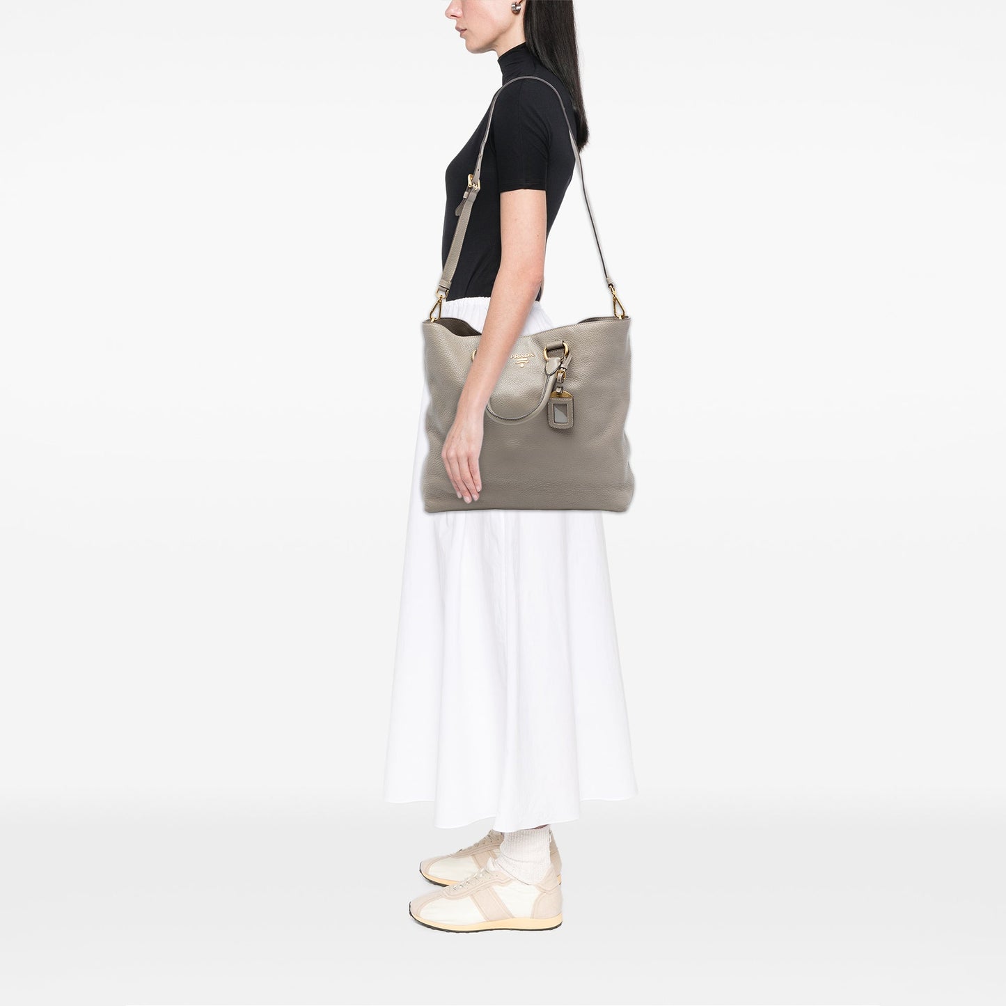 Prada Vitello Daino Open Convertible Tote
