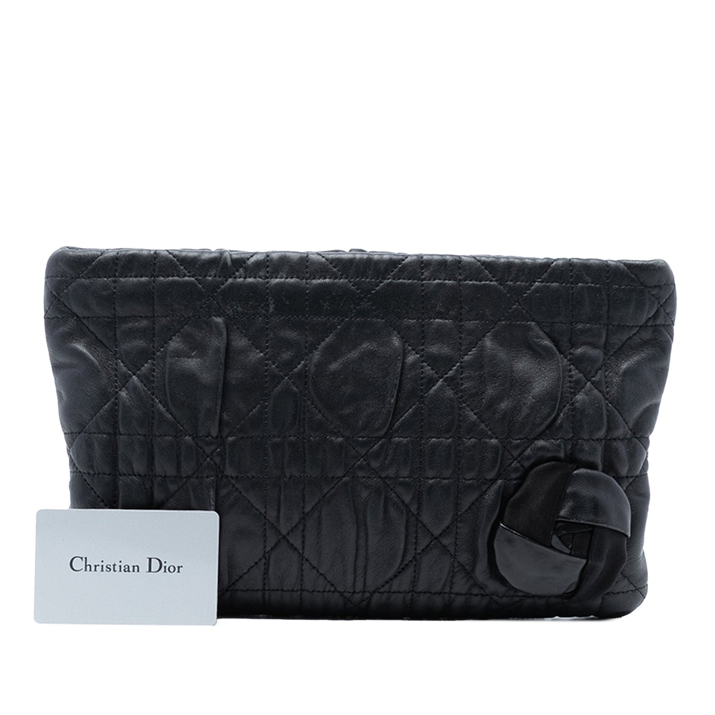 Dior Calfskin Cannage Rose Clutch