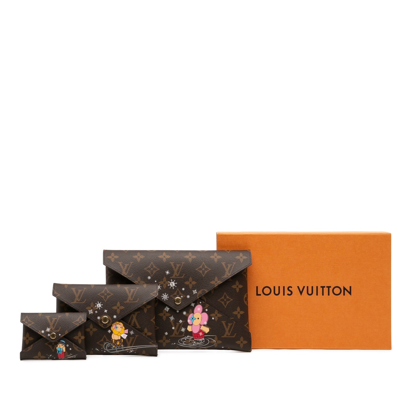 Louis Vuitton Monogram Christmas Animation Vivienne Kirigami Pochette Set