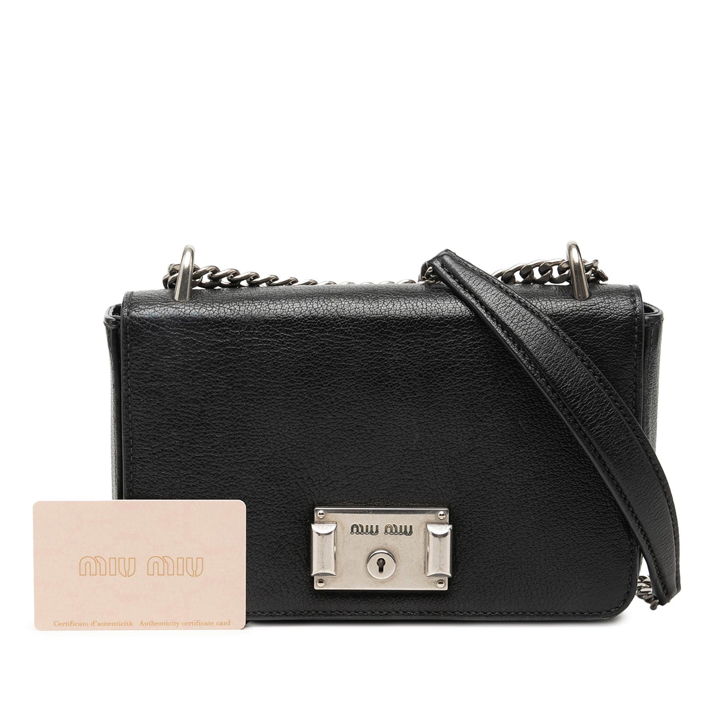 Miu Miu Goatskin Madras Flap Crossbody