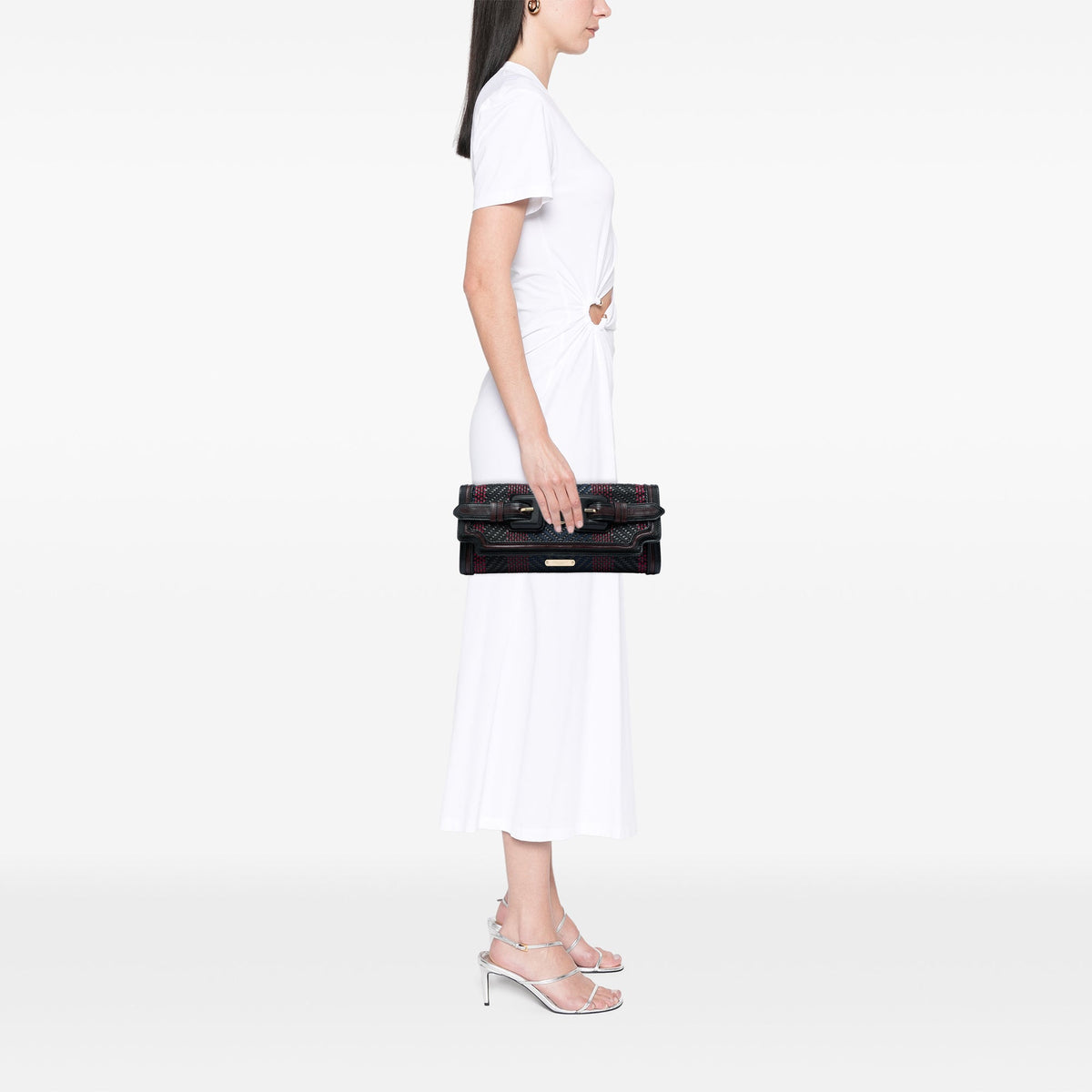 Burberry Prorsum Woven Buffalo Leather and Cotton Clutch