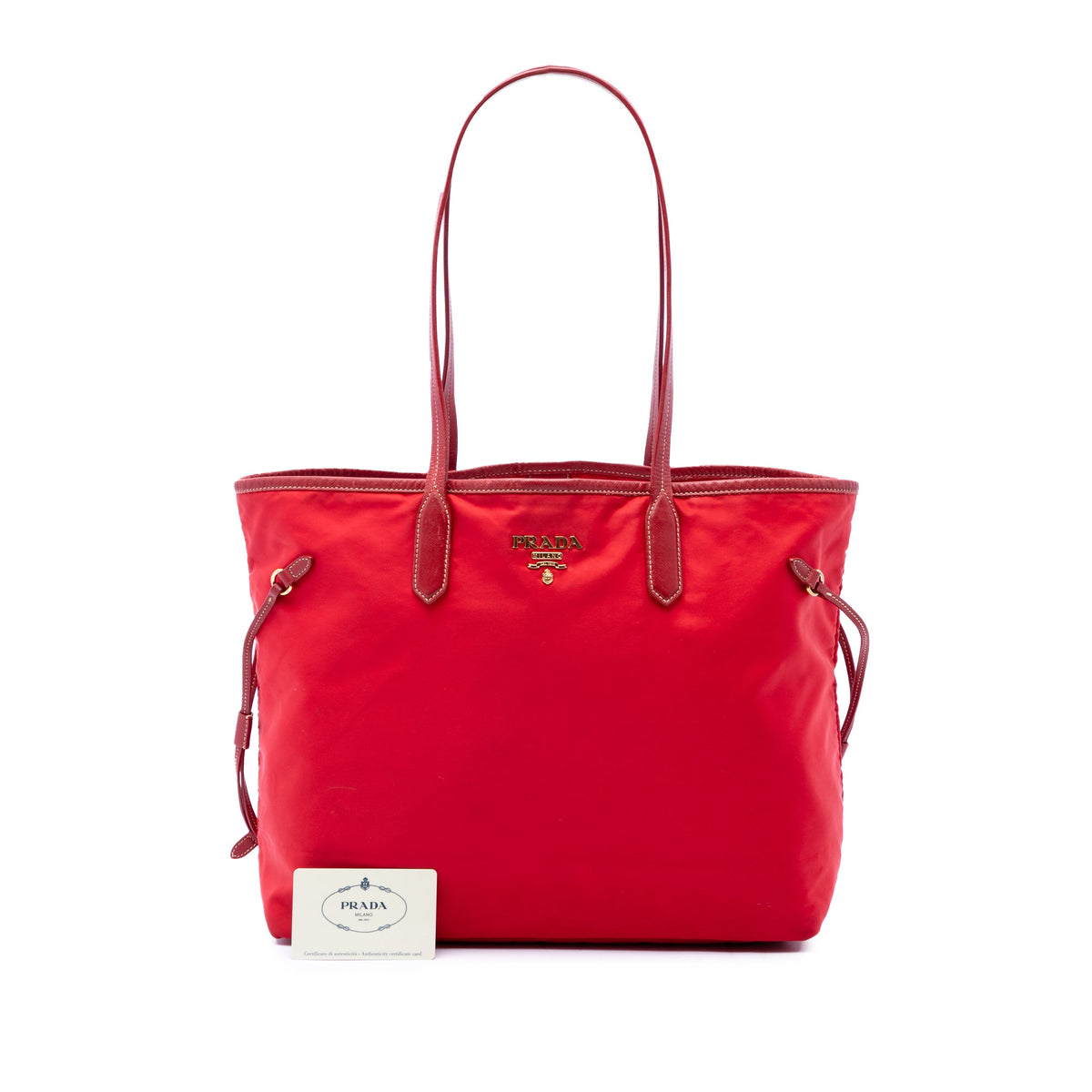 Prada Saffiano Trimmed Tessuto Tote