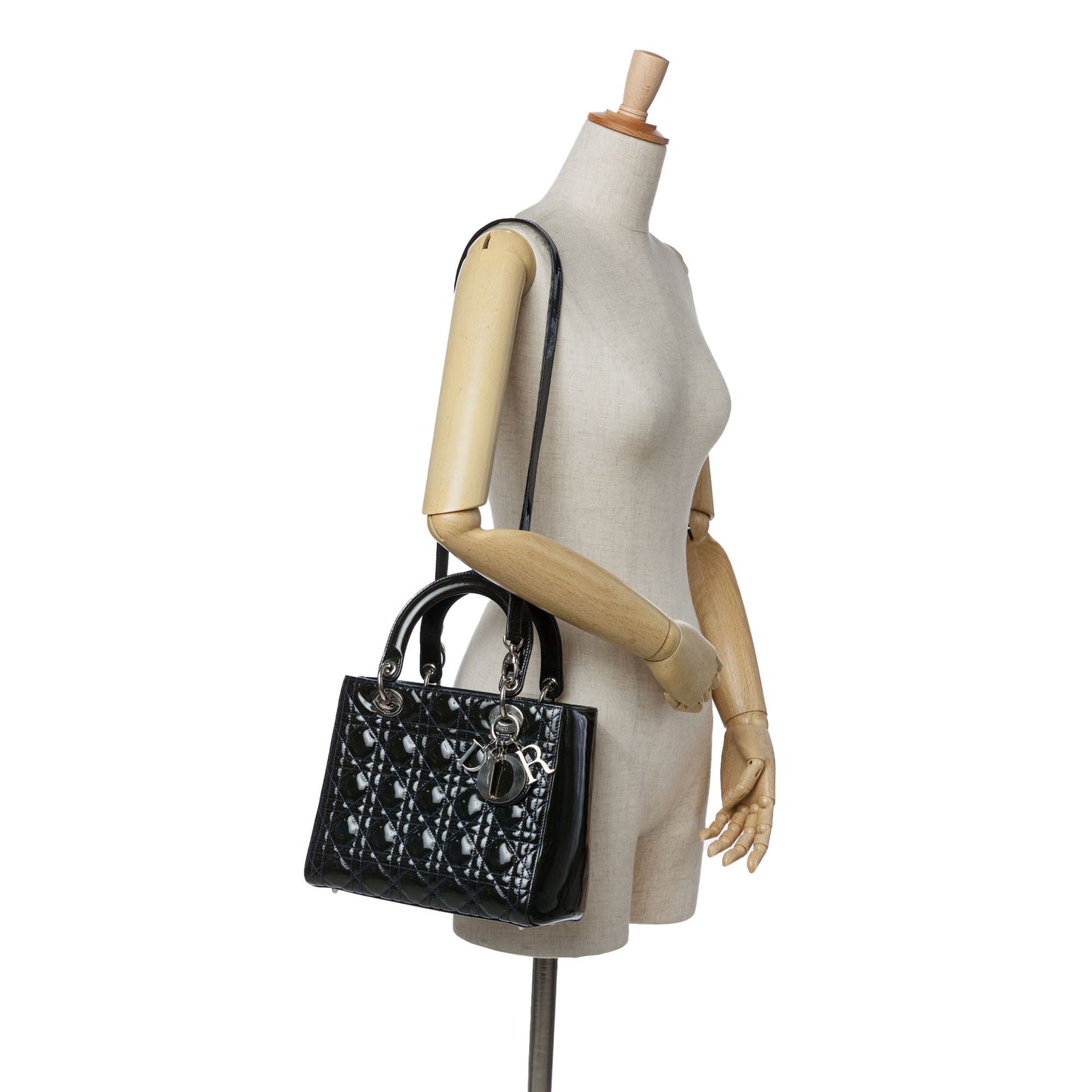 Dior Medium Patent Cannage Lady Dior