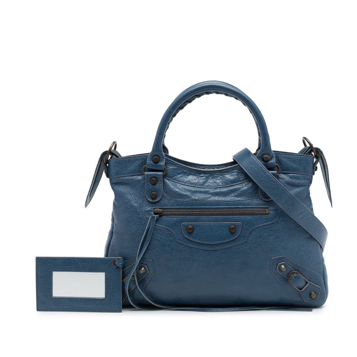 Balenciaga Lambskin Motocross Classic Town Satchel