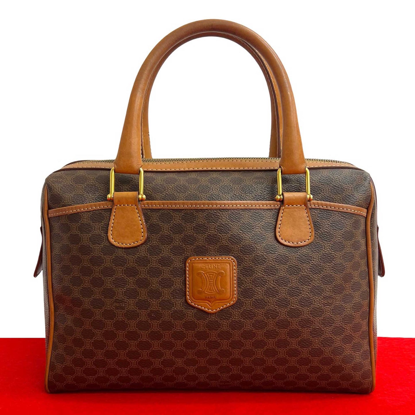 Celine Macadam Coated Canvas Boston Bag