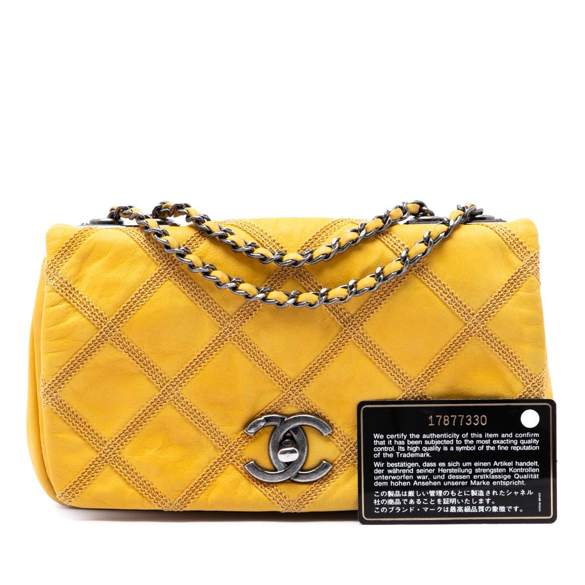 Chanel CC Iridescent Calfskin Diamond Stitch Flap
