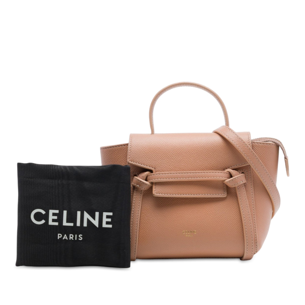Celine Pico Grained Calfskin Belt Bag — Brown