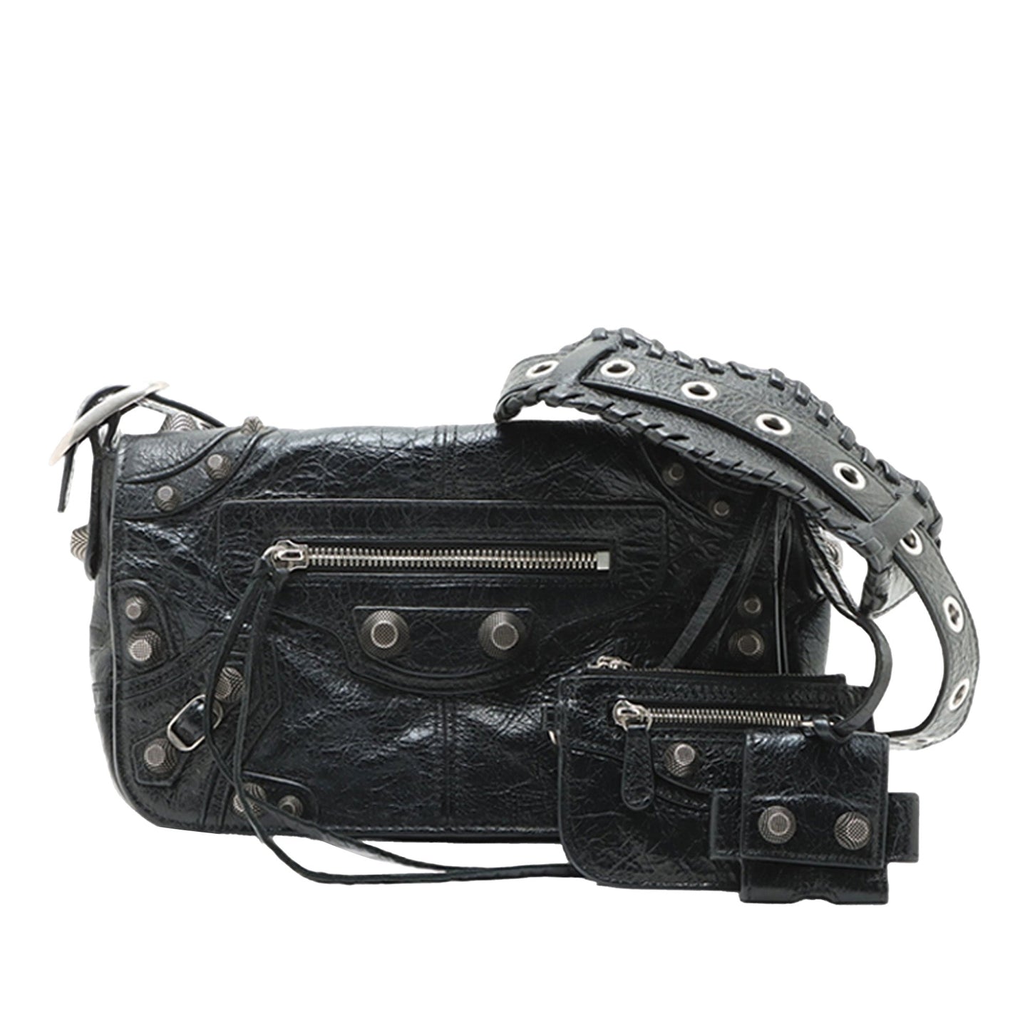 Balenciaga XS Lambskin Motocross Le Cagole Flap Crossbody