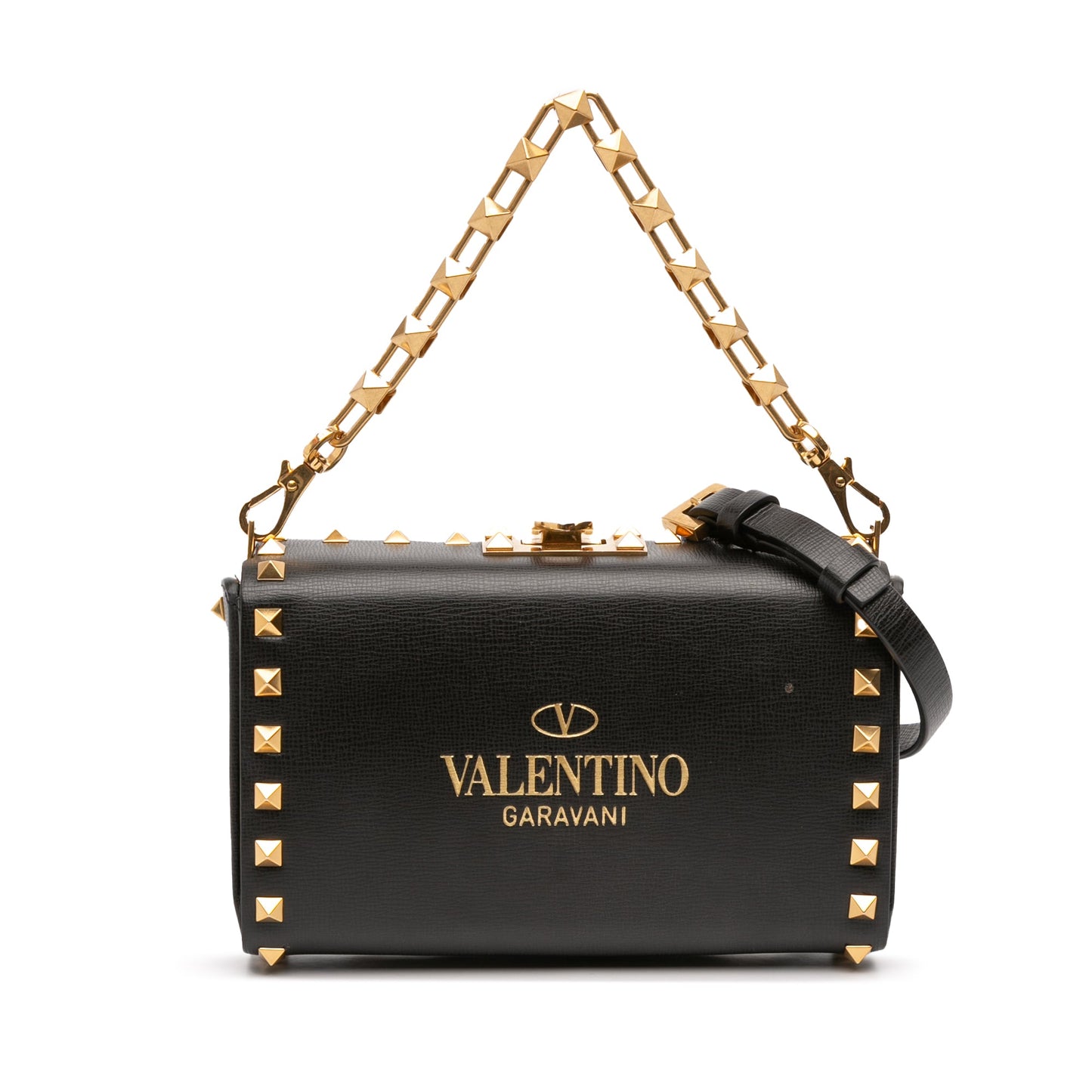 Valentino Leather Rockstud Alcove Box Satchel
