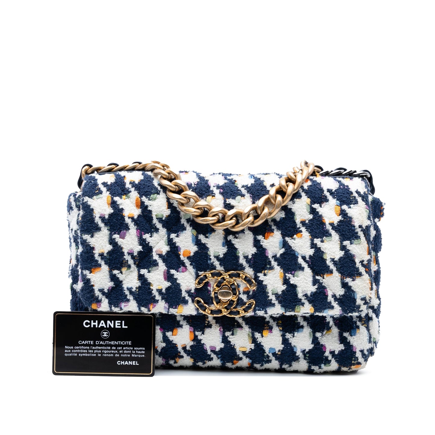 Chanel Medium Houndstooth Tweed 19 Flap