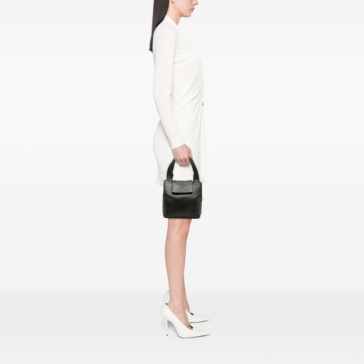 LOEWE Nappa Anagram Handbag — Black