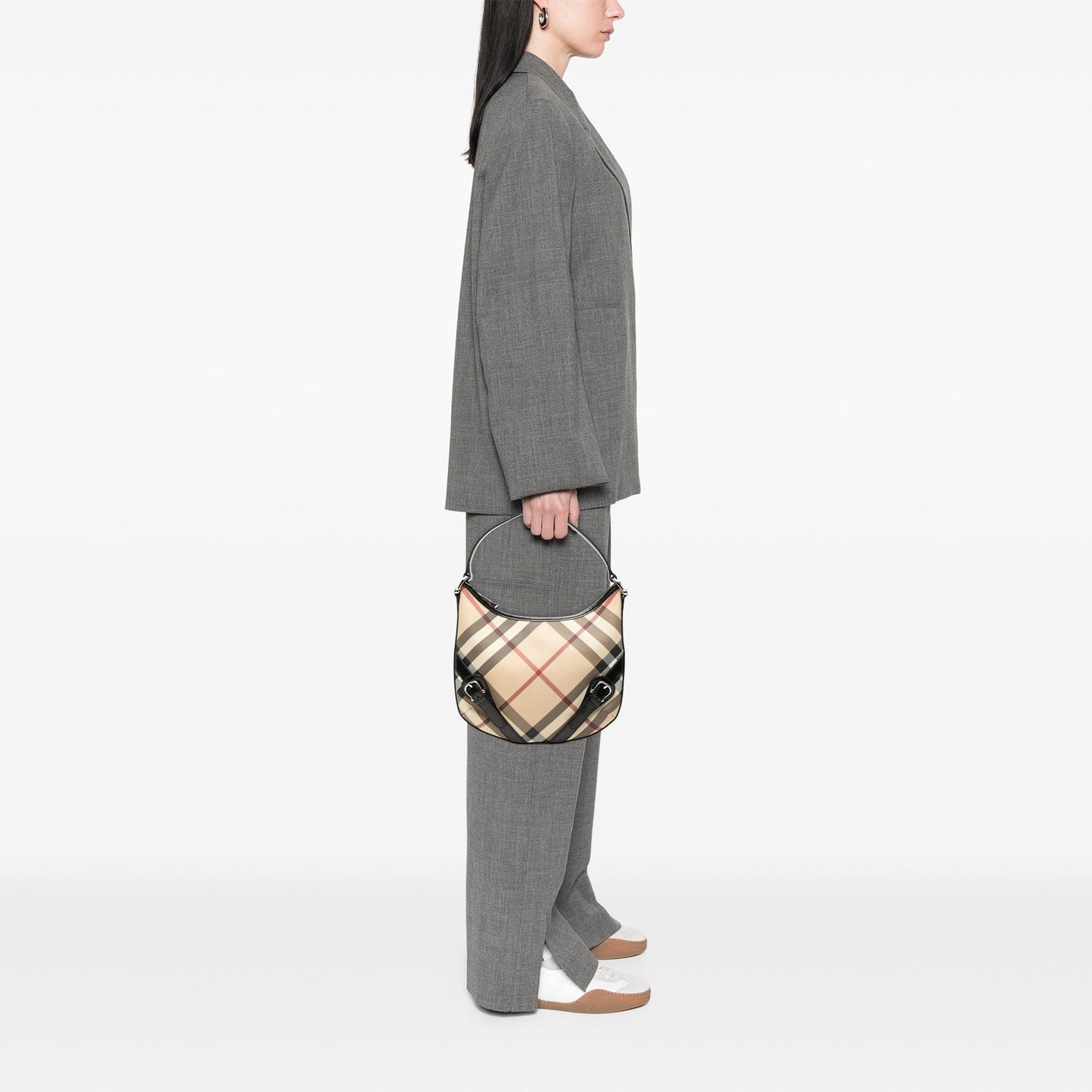 Burberry Supernova Check Coated Canvas Larkin Hobo