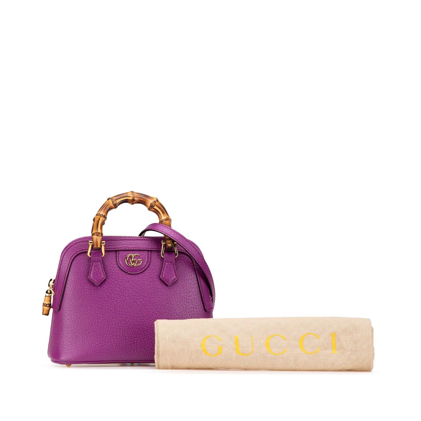 Gucci Mini Dollar Calfskin Bamboo Diana Dome Satchel