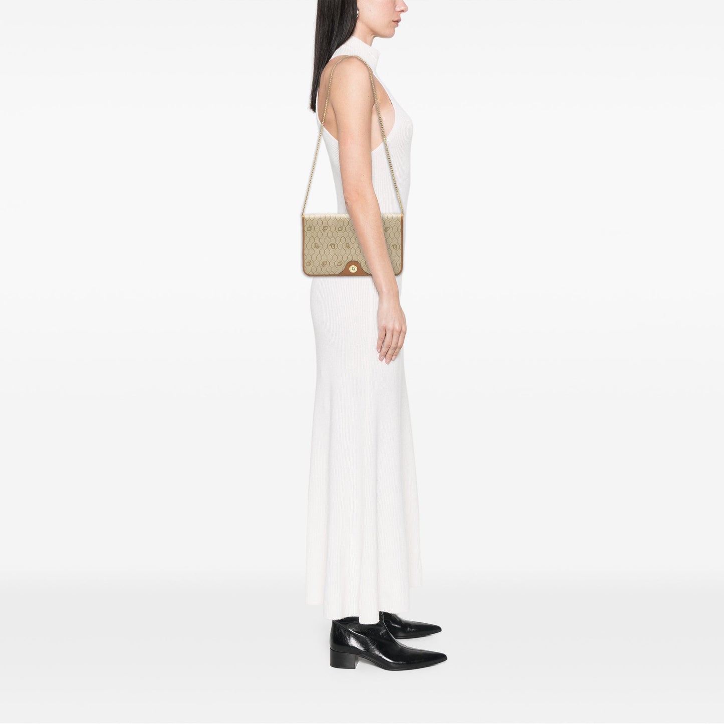 Dior Honeycomb Coated Canvas Chain Shoulder Bag