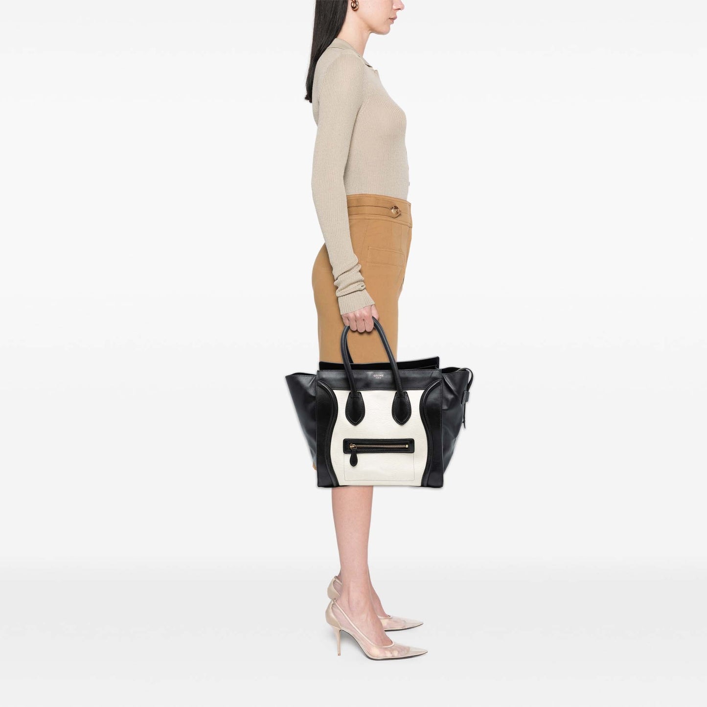 Celine Mini Bicolor Calfskin Luggage Tote
