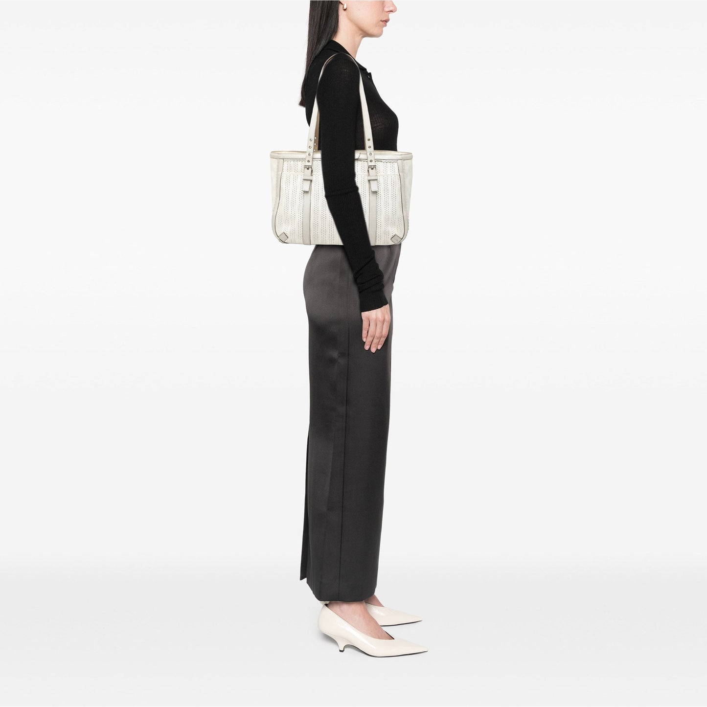 LOEWE Anagram Perforated Coated Canvas Tote