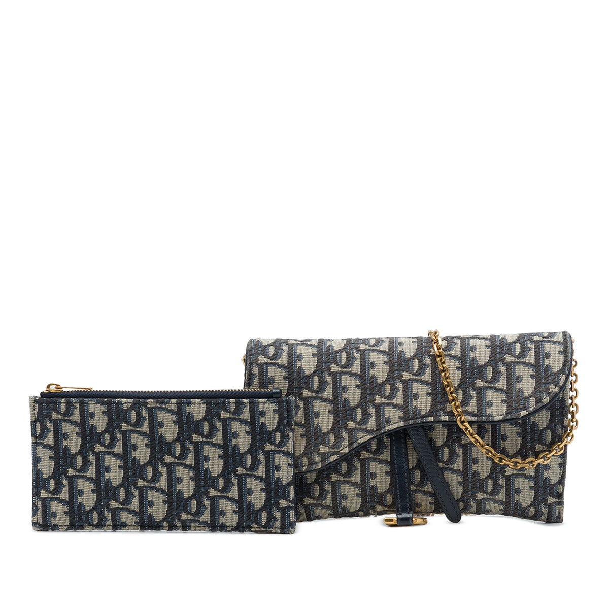 Dior Oblique Canvas Saddle Wallet On Chain