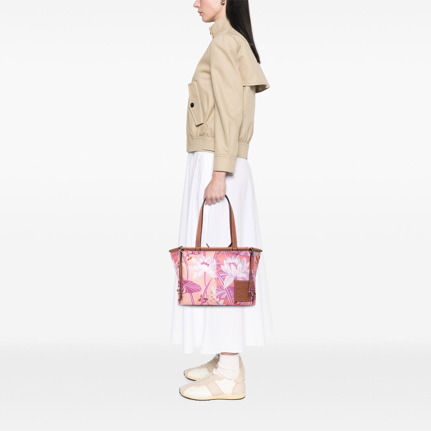 LOEWE Paulas Ibiza Small Canvas Waterlily Print Cushion Tote