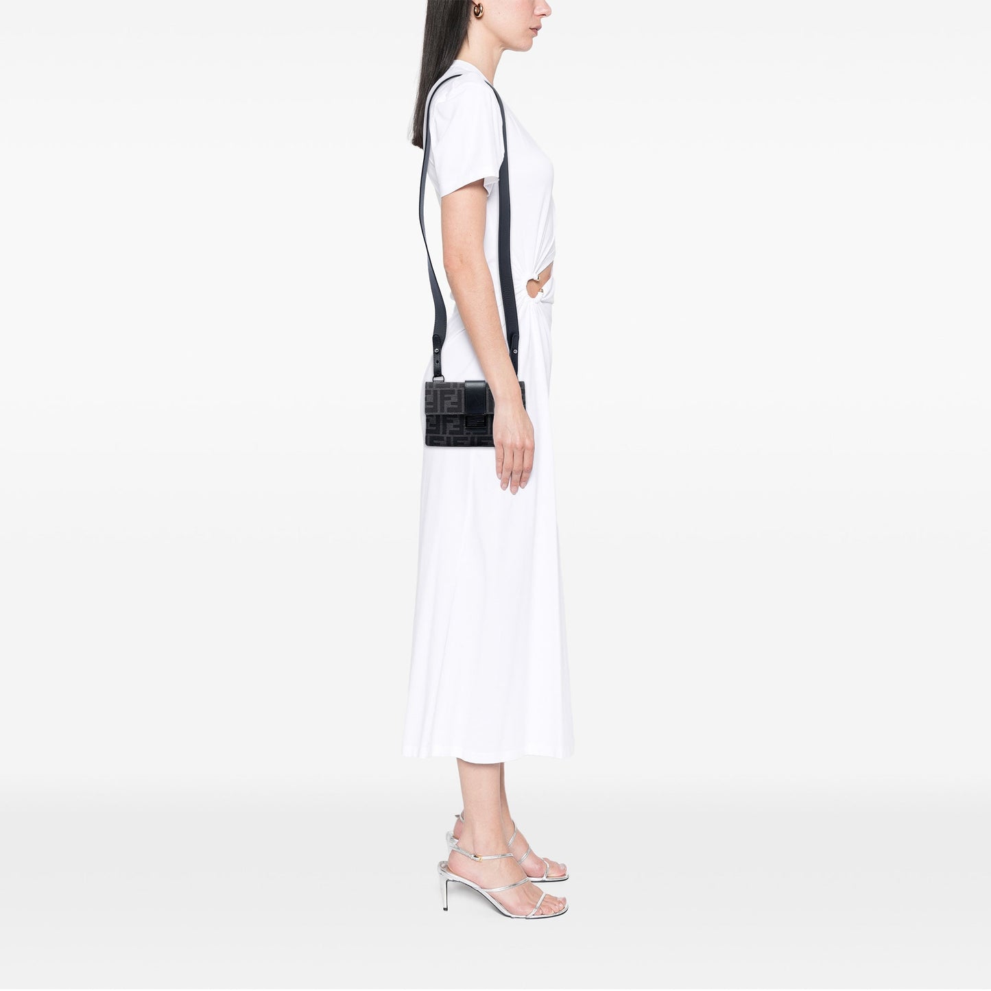 Fendi Zucca Canvas Convertible Baguette Pouch