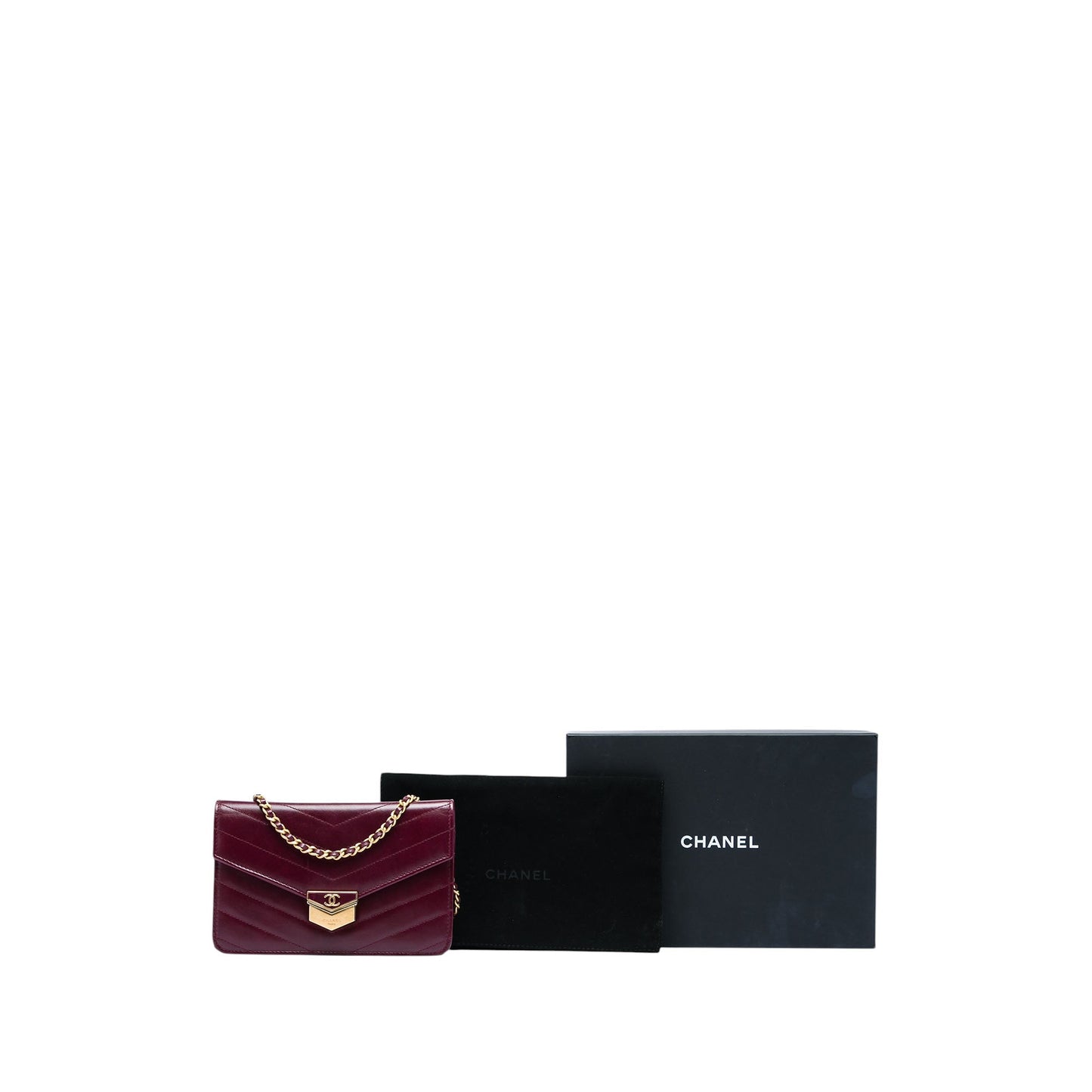 Chanel Chevron Calfskin Medal Wallet On Chain