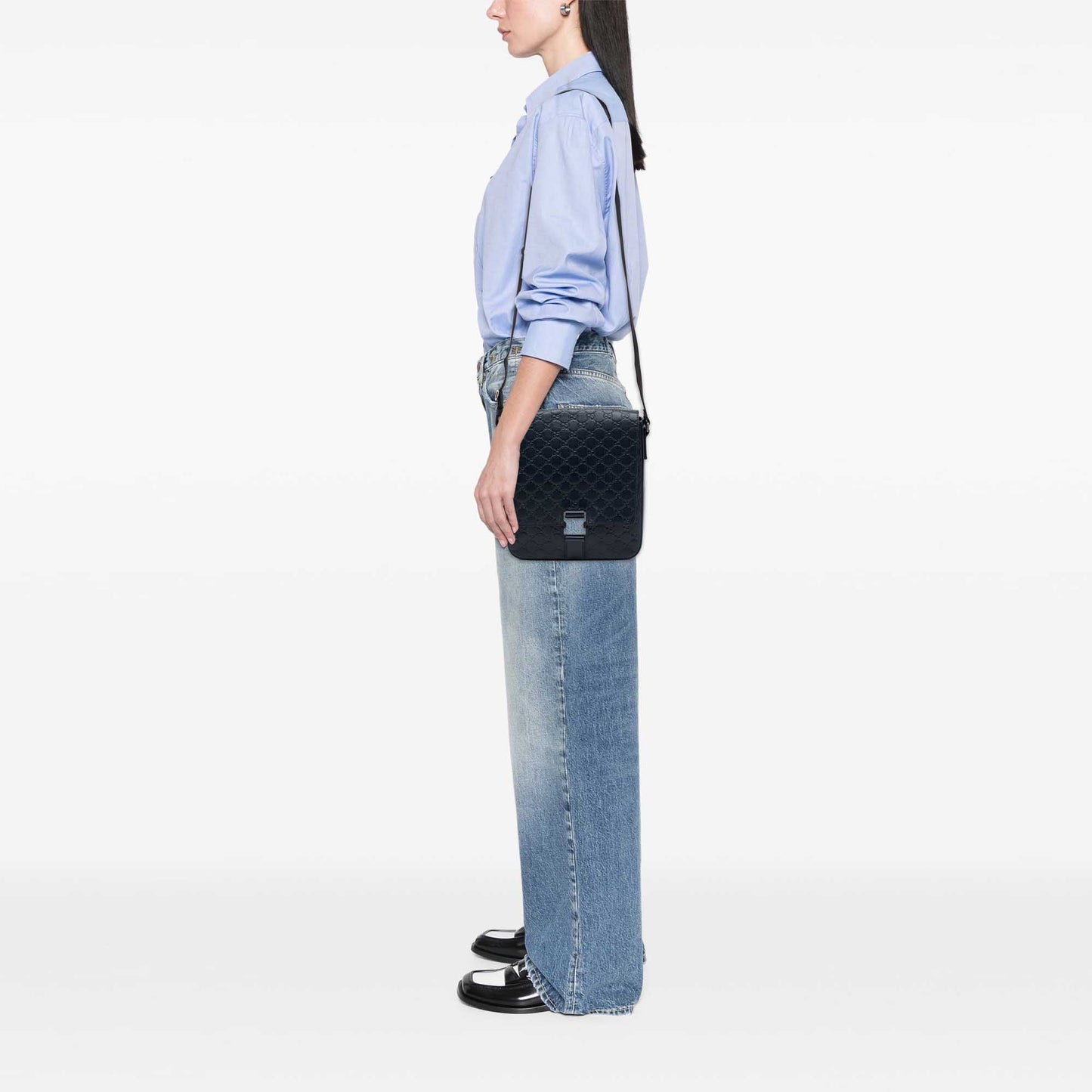 Gucci Guccissima Flap Messenger Bag