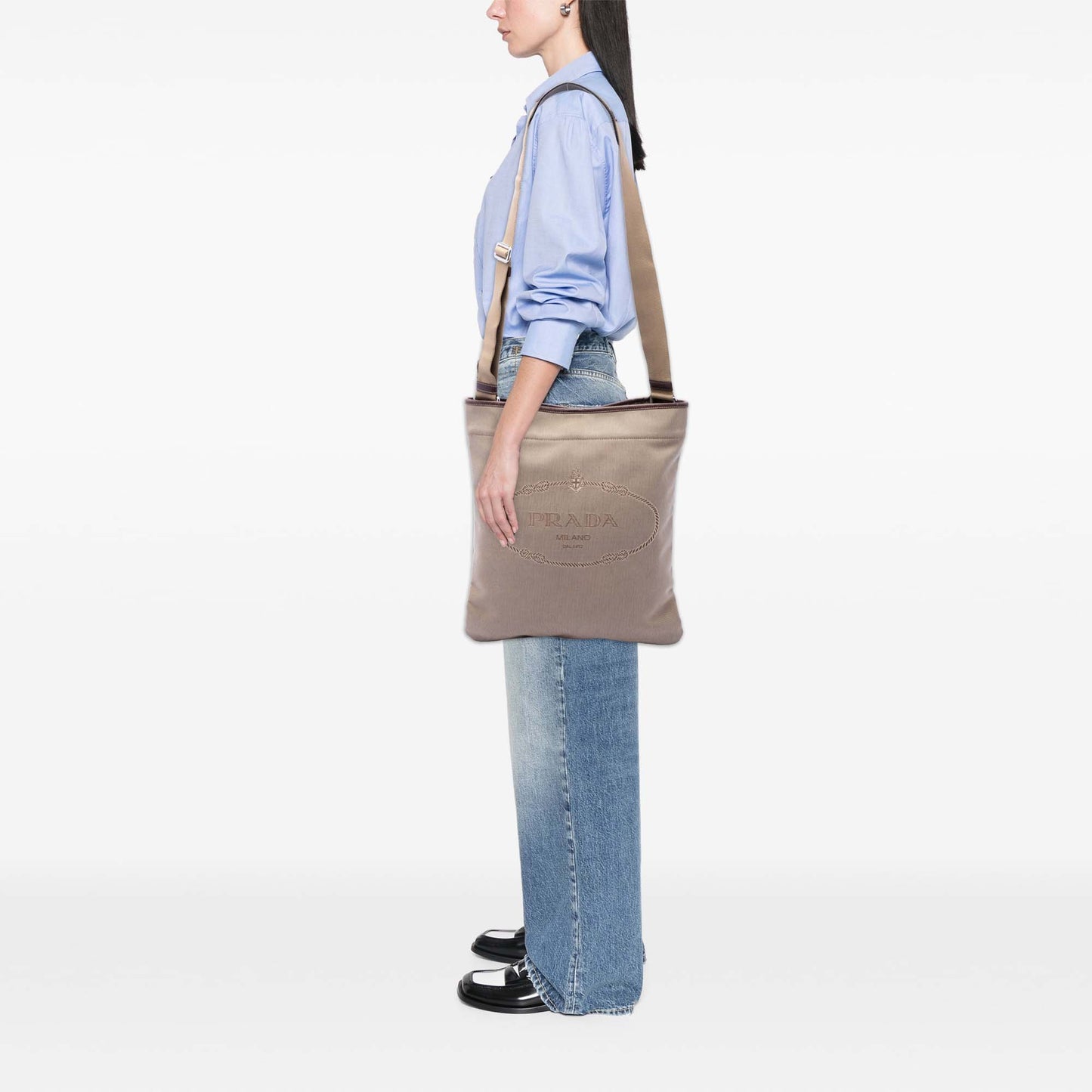 Prada Canvas Canapa Logo Messenger Bag