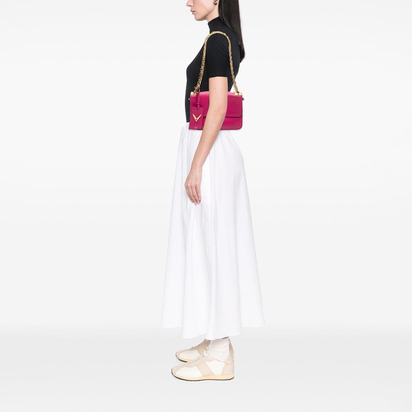Valentino Leather B Rockstud Shoulder Bag