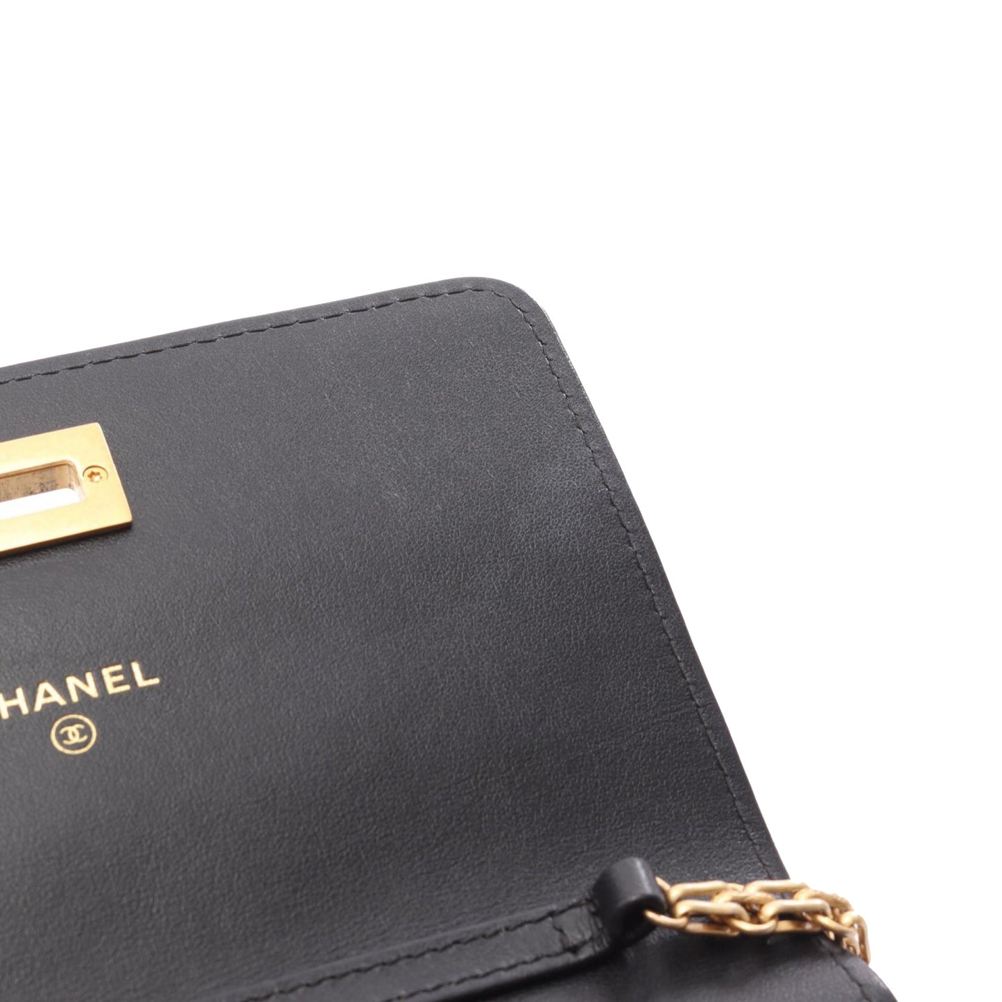 Chanel Quilted Aged Calfskin Reissue 2.55 Wallet on Chain Crossbody