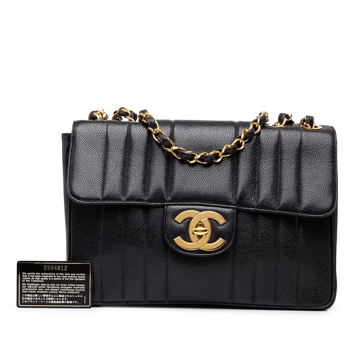 Chanel Jumbo XL Caviar Mademoiselle Flap — Black